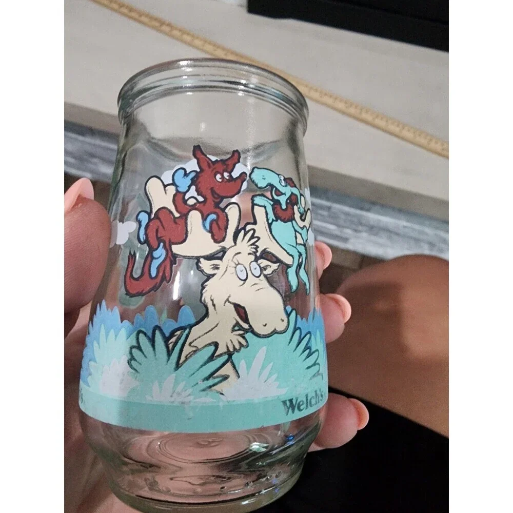 1997 Welch's Wubbulous World of Dr Seuss #4 Glass Jelly Jar Thidwick and Friends - Picture 7 of 7